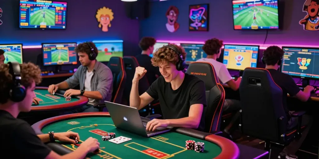 Online gaming experience at https://nbet.group/ showcasing players immersed in sports betting and casino games.