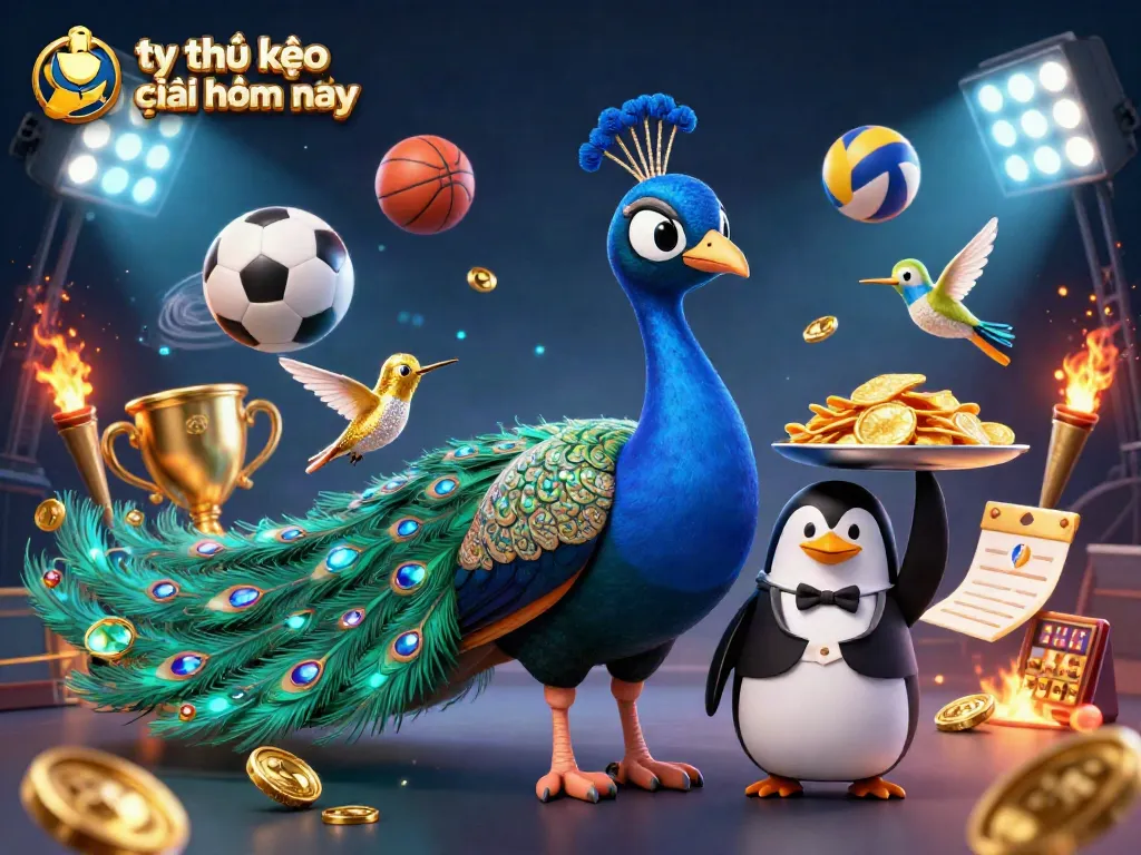 Experience tỷ lệ kèo nhà cái hôm nay with energetic casino scene featuring sports elements and vibrant characters.