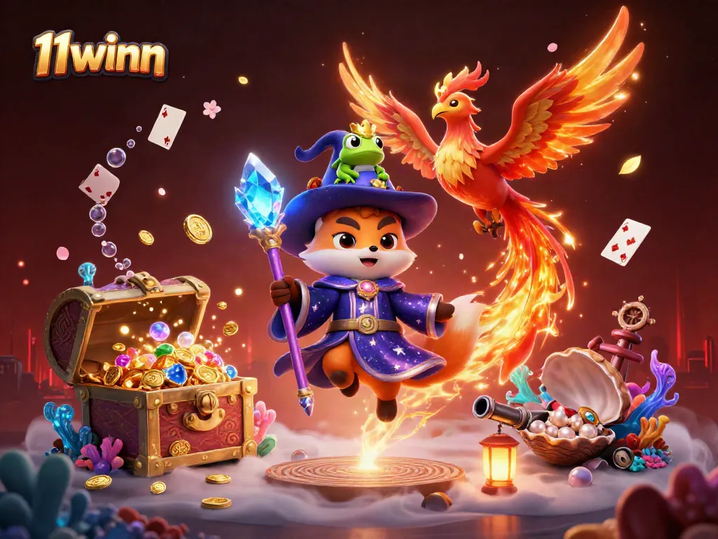 Experience thrilling gameplay at 11winn with vibrant casino scenes and magical characters.