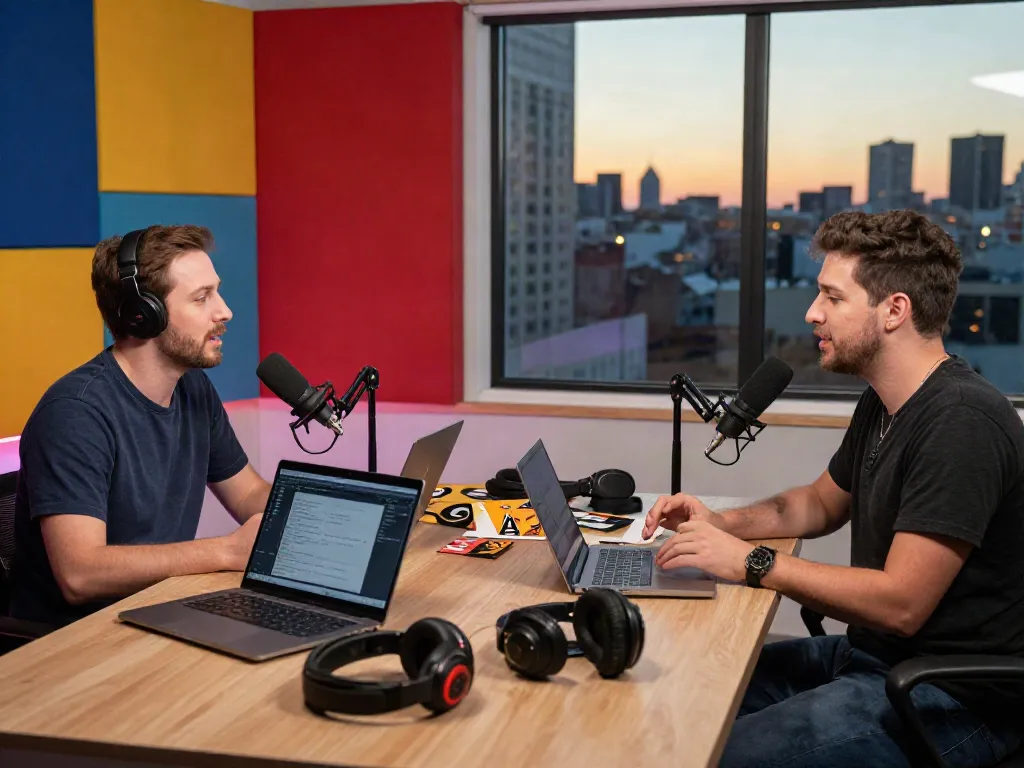 ROKOK88 login podcast session with Brit Morin in a modern studio.